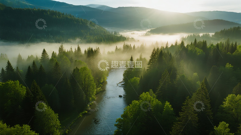 高清大图下载【趣麦麦图】航拍森林山脉云海4