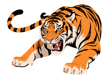 卡通老虎插画矢量素材