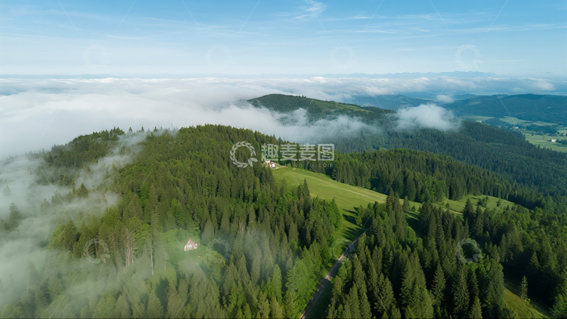 高清大图下载【趣麦麦图】航拍森林山脉云海3