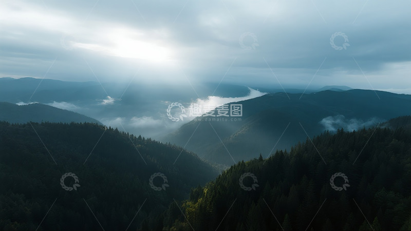 高清大图下载【趣麦麦图】航拍森林山脉云海7