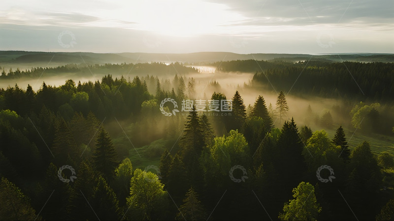 高清大图下载【趣麦麦图】航拍森林山脉云海2