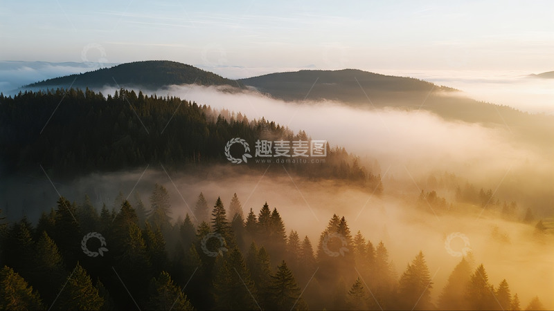 高清大图下载【趣麦麦图】航拍森林山脉云海11