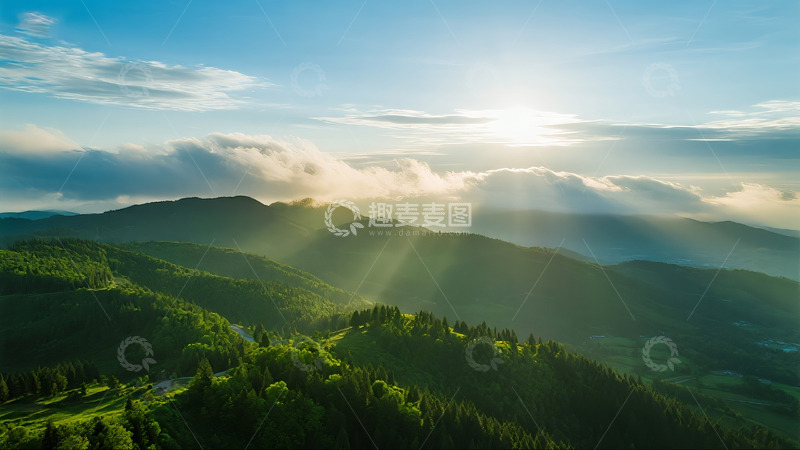 高清大图下载【趣麦麦图】航拍森林山脉云海10
