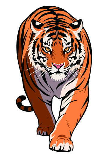 卡通老虎插画矢量图