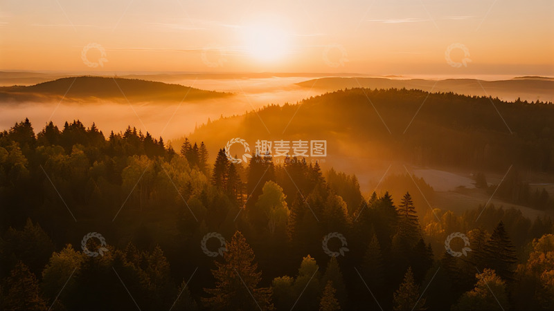 高清大图下载【趣麦麦图】航拍森林山脉云海5