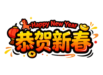 新春贺岁喜庆字体设计素材