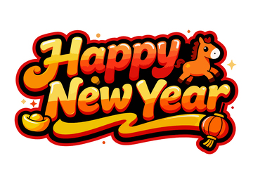 卡通新年字体设计素材11