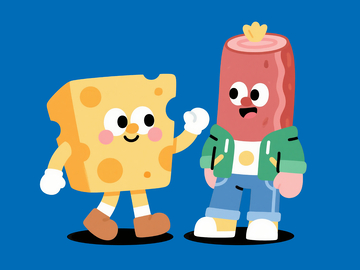 扁平风格芝士和火腿7