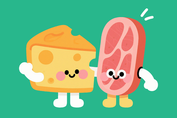 扁平风格芝士和火腿2