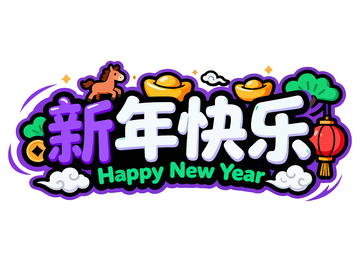 卡通新年字体设计素材12