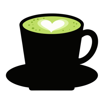 抹茶拿铁插画简约矢量设计素材