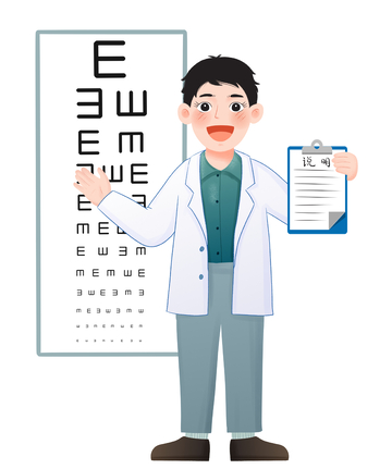 眼科医生进行视力检查