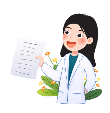 微笑展示文件的女医生