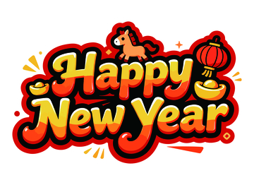 卡通新年字体设计素材6