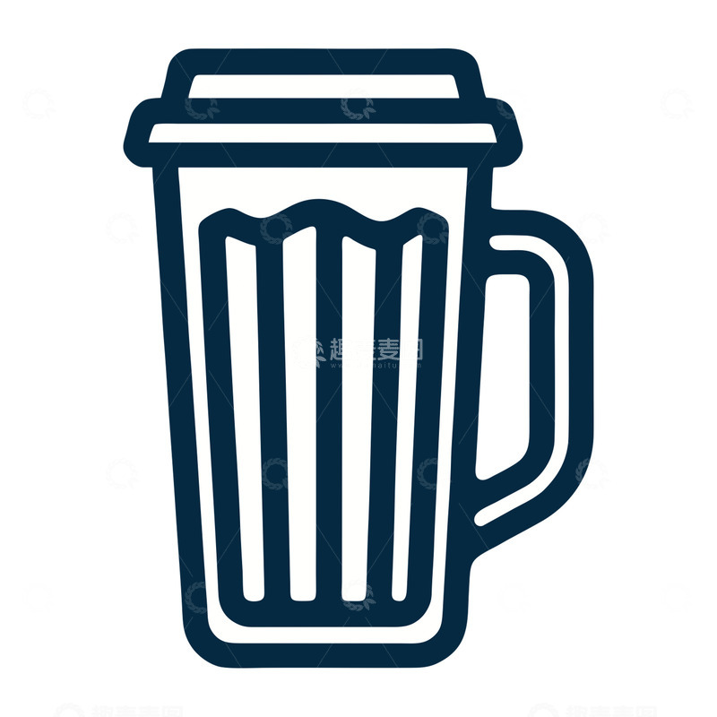 简约风啤酒杯图标矢量素材