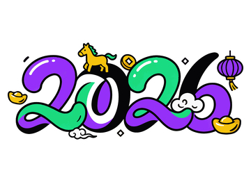 卡通新年字体设计素材7