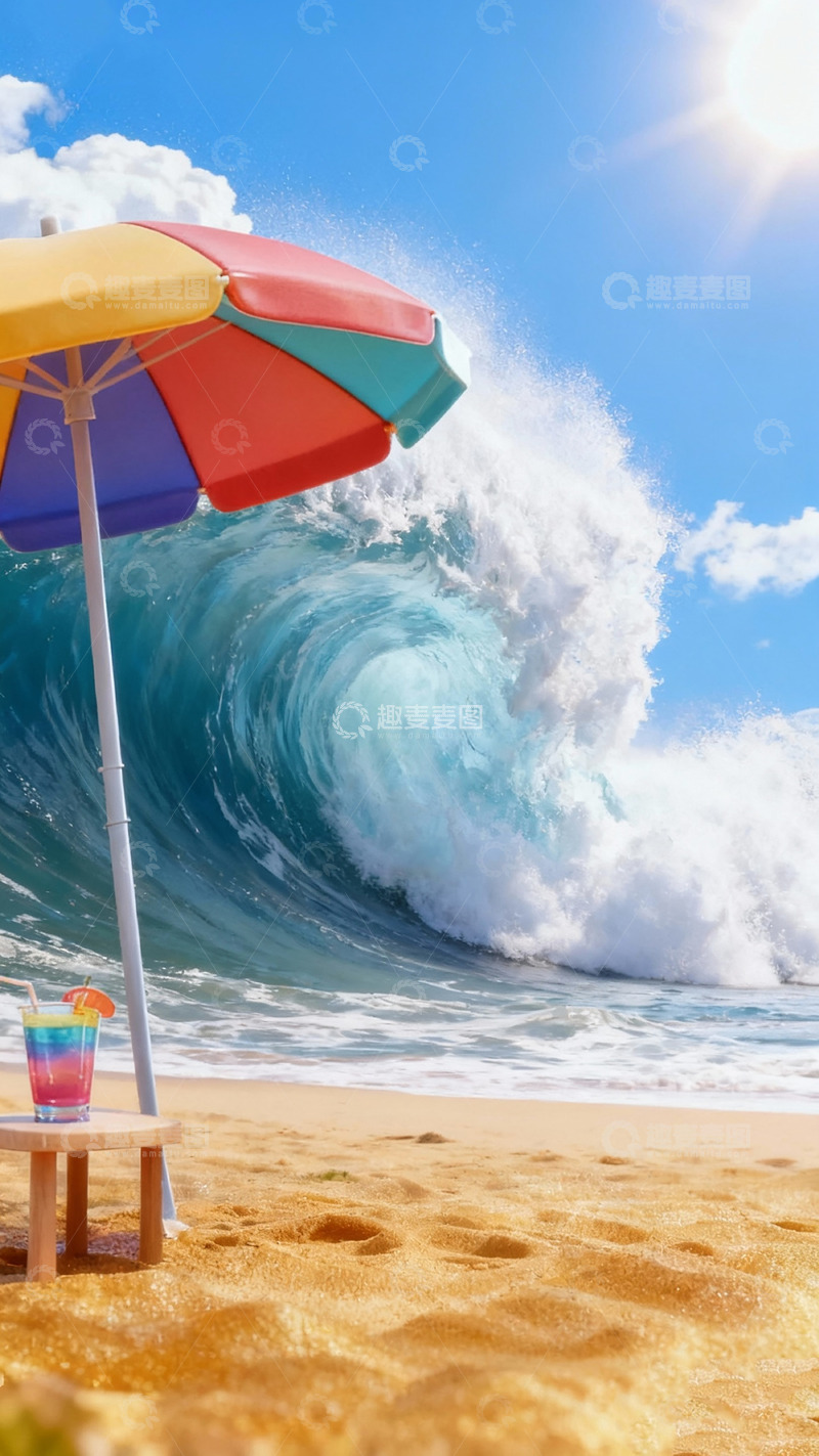 高清大图下载【趣麦麦图】夏日海滩风光摄影图片