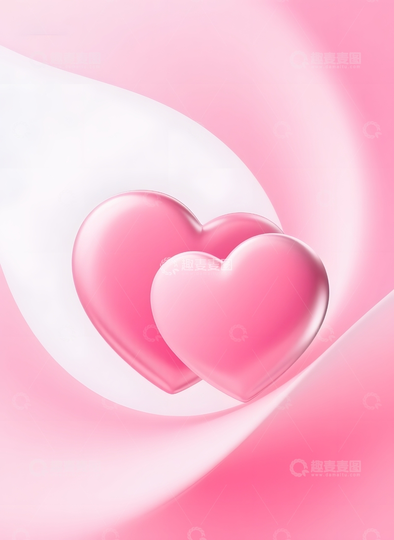 高清大图下载【趣麦麦图】粉红心形浪漫背景
