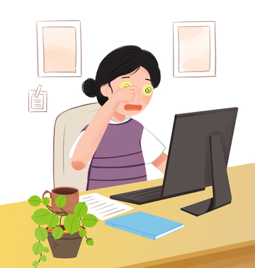 办公族揉眼显眼部疲劳