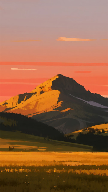 山脉日落 简约大气风光