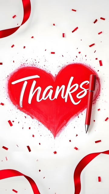 红心感谢设计素材