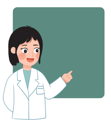 女医生黑板前讲解示意