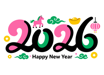 卡通新年字体设计素材4