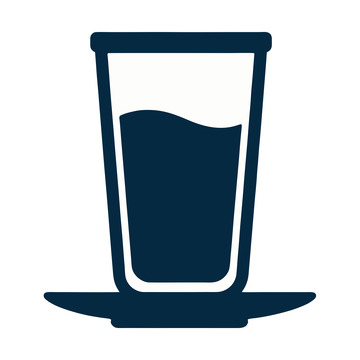 简约玻璃杯饮料图标设计素材