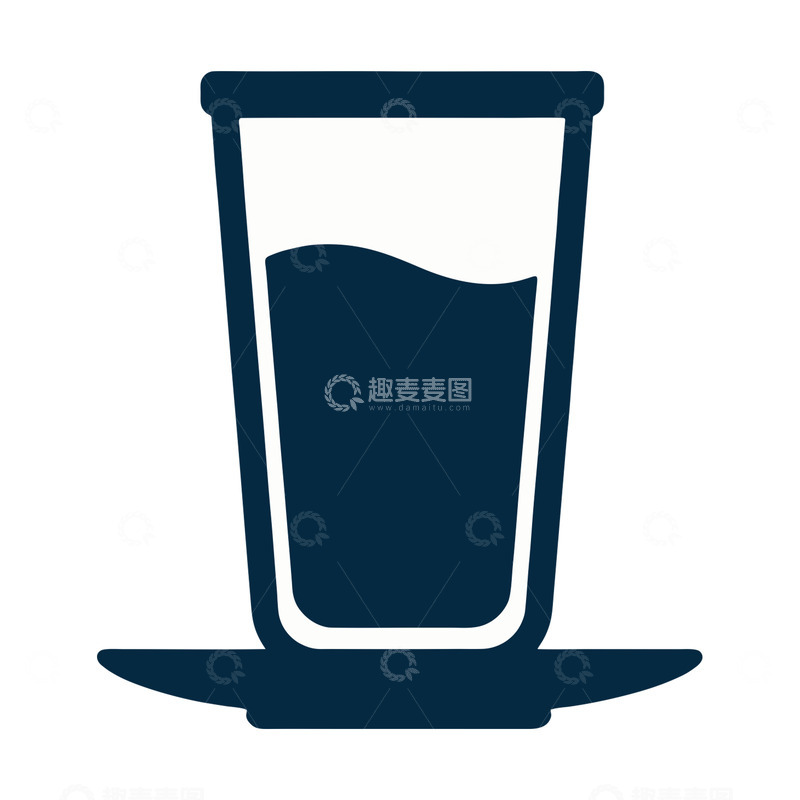 简约玻璃杯饮料图标设计素材
