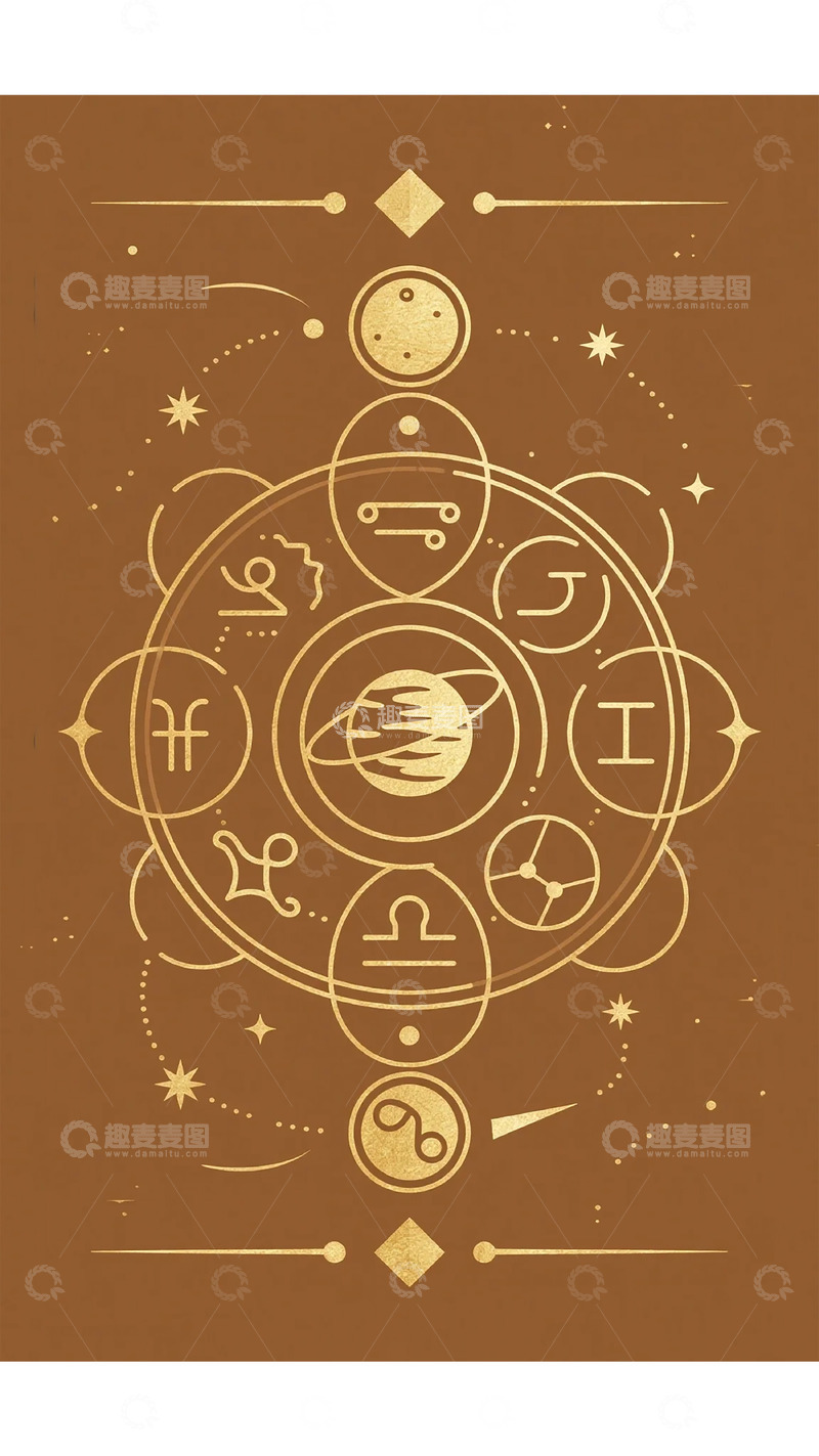 高清大图下载【趣麦麦图】占星图案神秘艺术插画