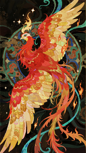 神话凤凰艺术插画
