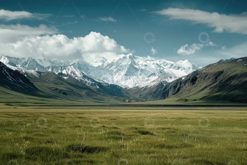 高清大图下载【趣麦麦图】远山草丛自然风景