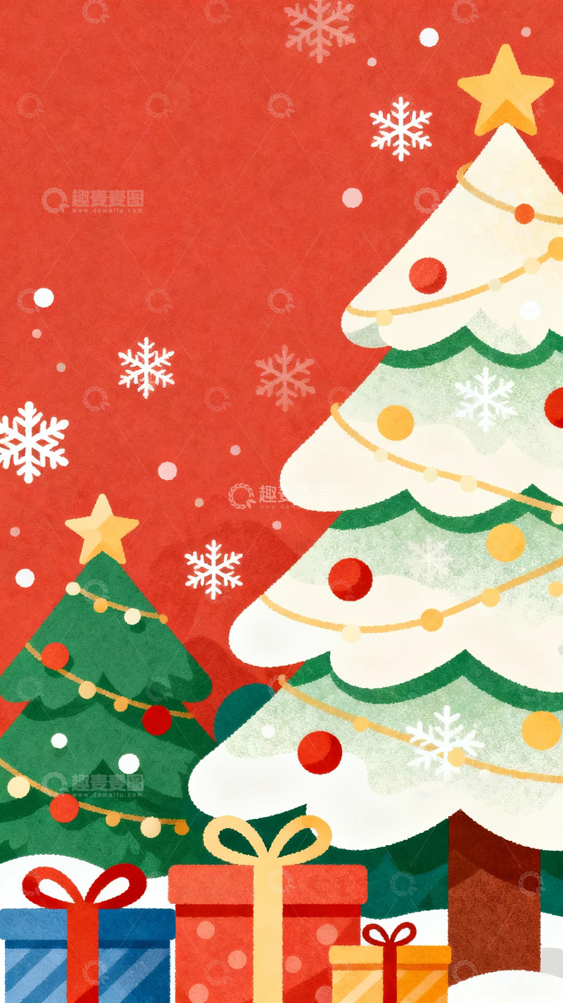 高清大图下载【趣麦麦图】圣诞节卡通插画18