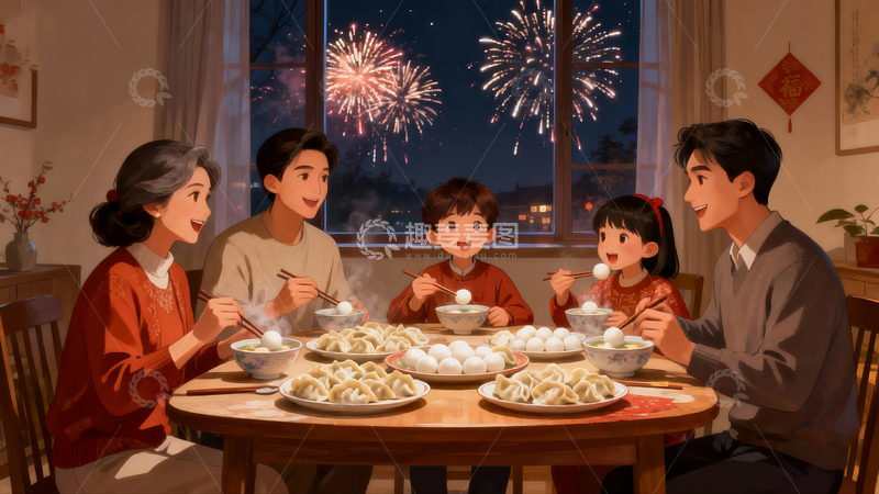 高清大图下载【趣麦麦图】冬至节气背景7