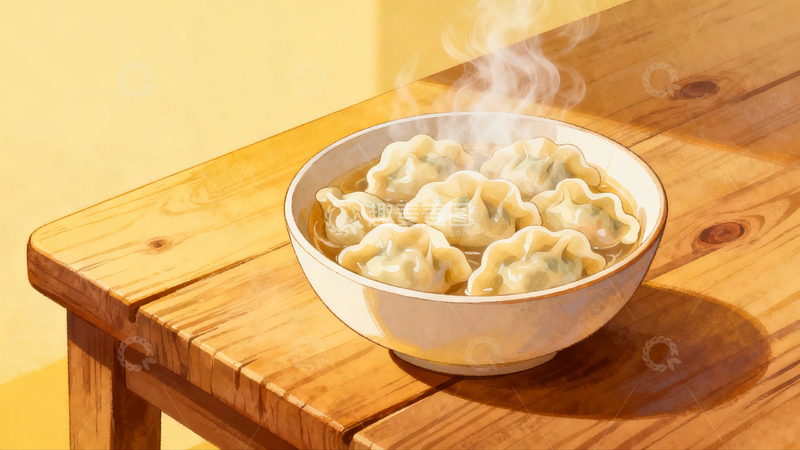 高清大图下载【趣麦麦图】冬至背景节气插画19