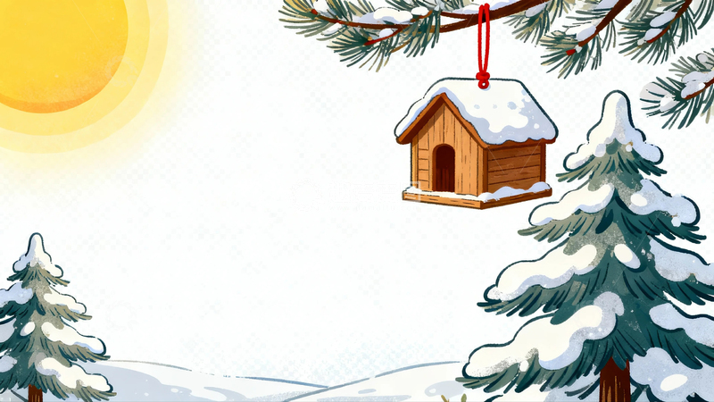 高清大图下载【趣麦麦图】冬至背景节气插画5