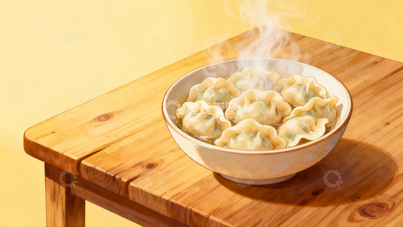 高清大图下载【趣麦麦图】冬至背景节气插画20