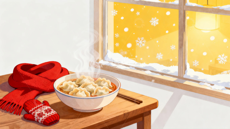 高清大图下载【趣麦麦图】冬至节气背景10