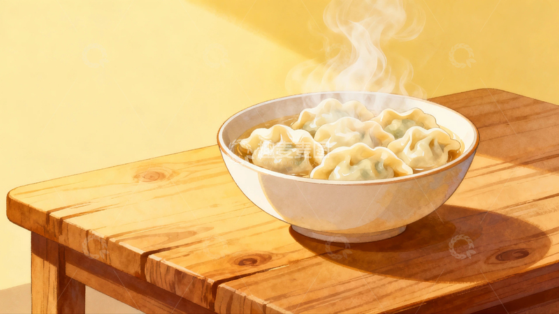 高清大图下载【趣麦麦图】冬至背景节气插画16