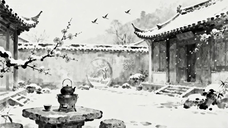 高清大图下载【趣麦麦图】冬至背景插画3
