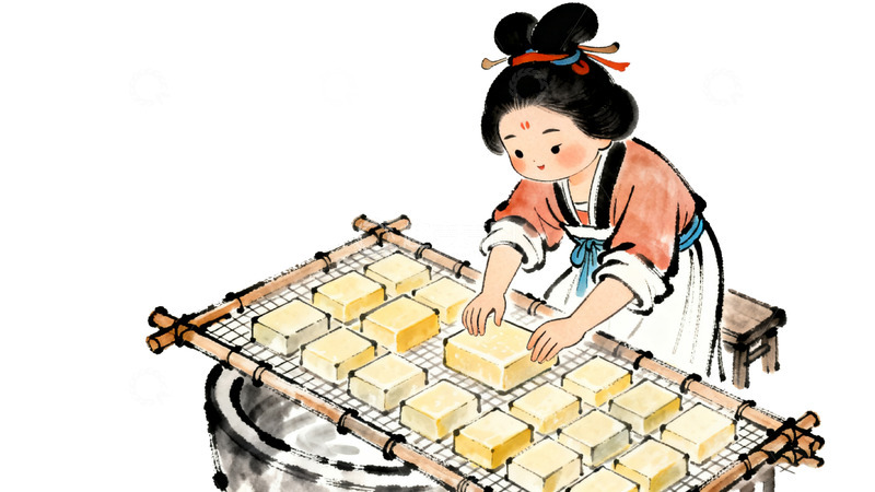 高清大图下载【趣麦麦图】手绘风古代女子妇女匠人制作场景插画素材