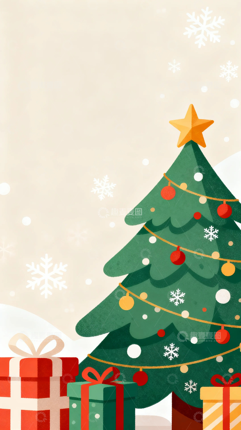 高清大图下载【趣麦麦图】圣诞节卡通插画20