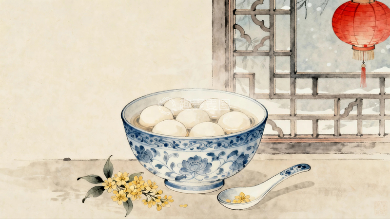 高清大图下载【趣麦麦图】冬至节气背景8