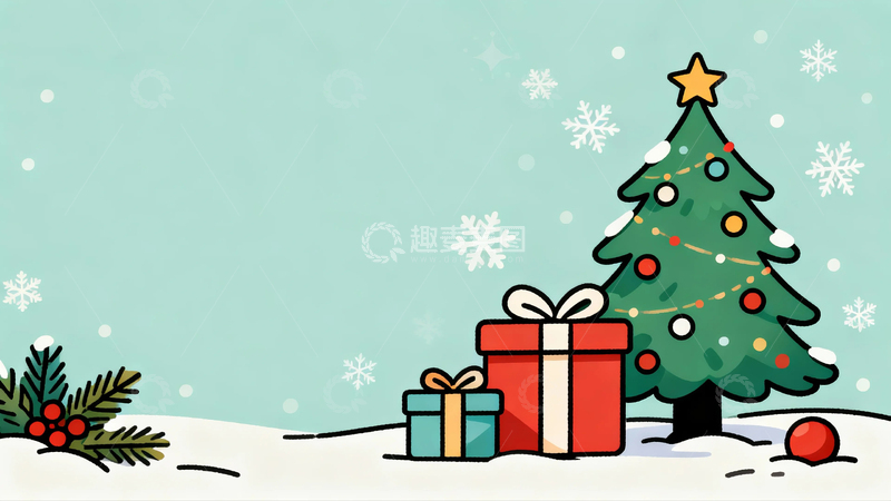 高清大图下载【趣麦麦图】圣诞节卡通插画8