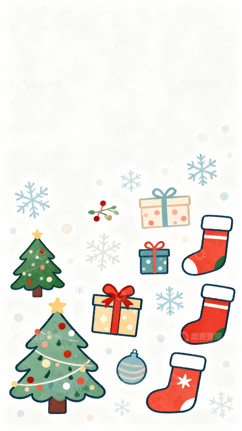 高清大图下载【趣麦麦图】节日元素插画圣诞节20