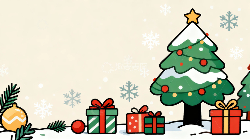 高清大图下载【趣麦麦图】圣诞节卡通插画7