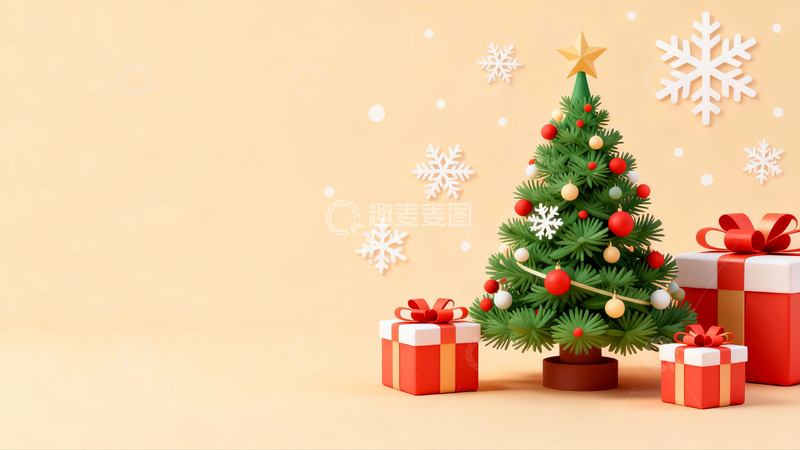 高清大图下载【趣麦麦图】卡通圣诞节背景10