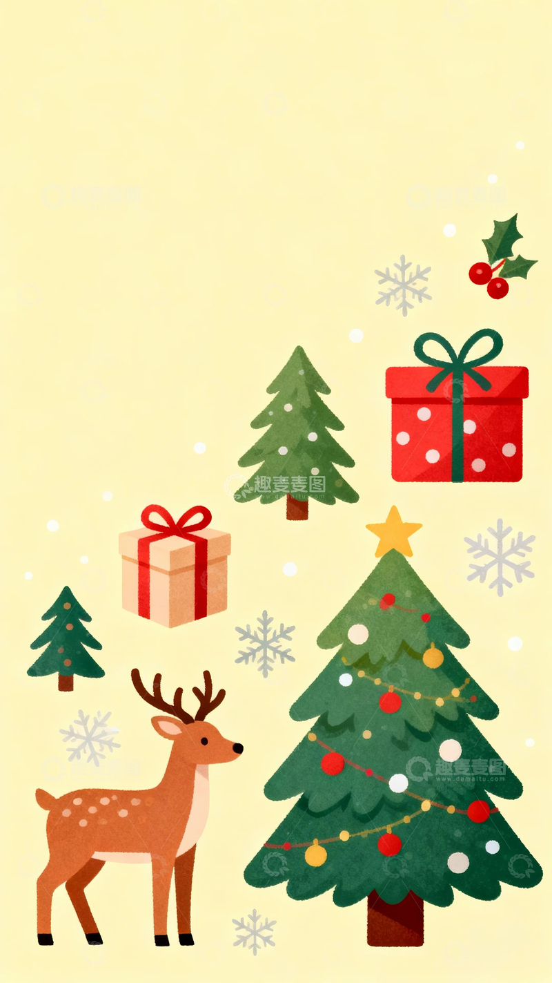 高清大图下载【趣麦麦图】节日元素插画圣诞节14