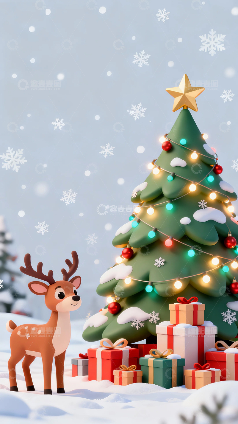 高清大图下载【趣麦麦图】卡通圣诞节背景2