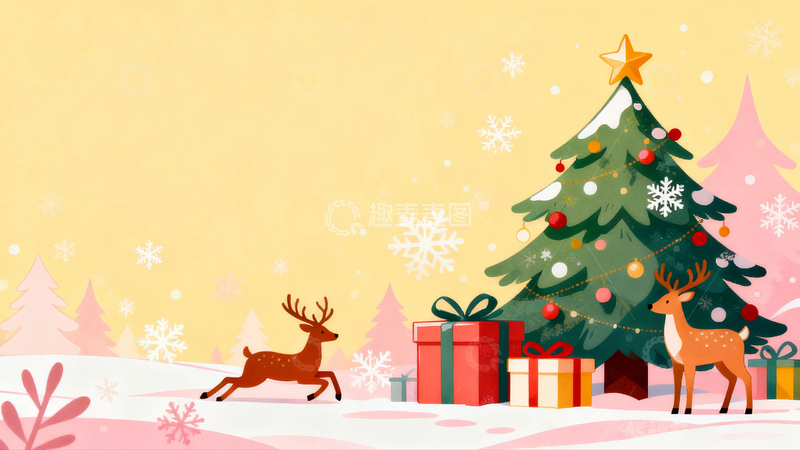 高清大图下载【趣麦麦图】圣诞节背景元素插画19